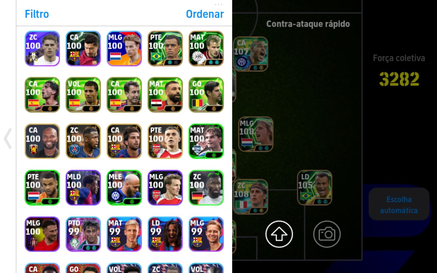 Conta meta Efootball Mobile força coletiva 3282