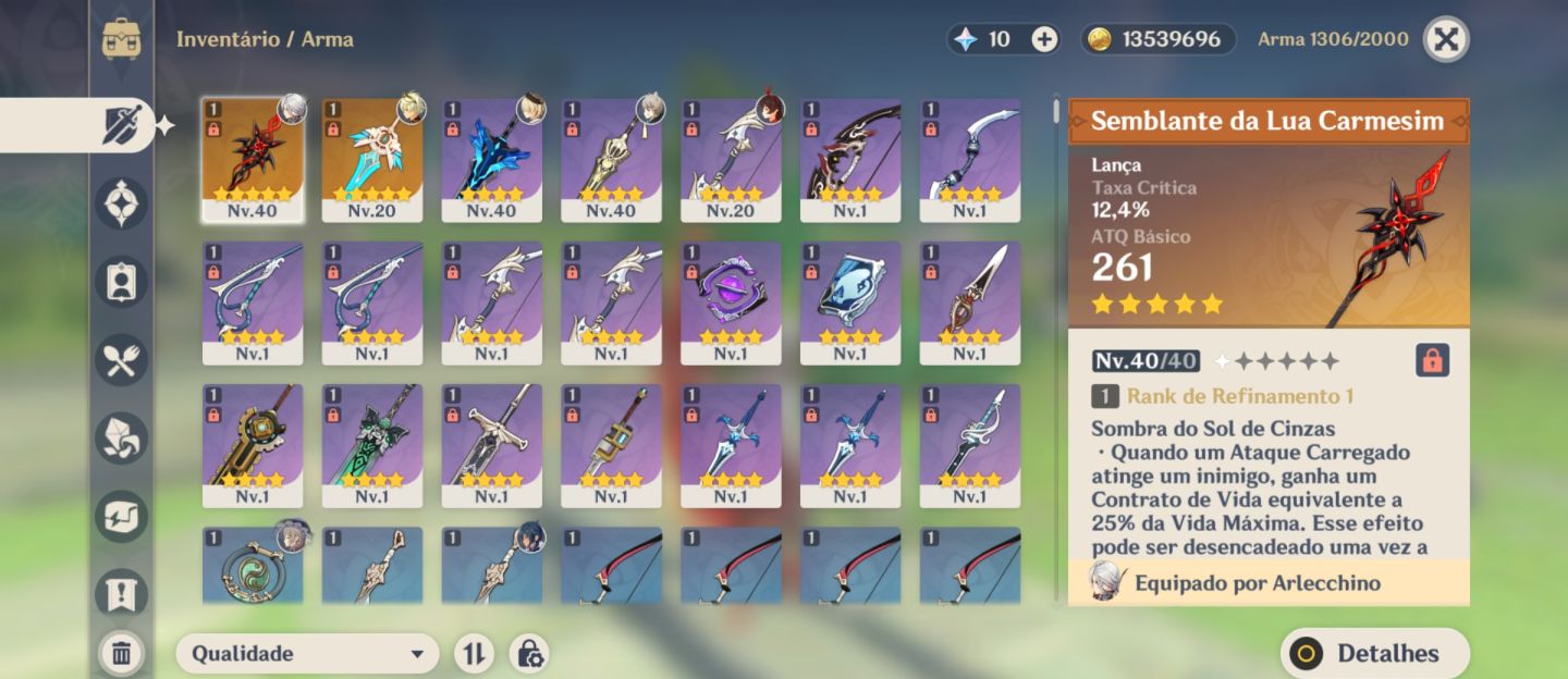 Arlecchino+Arma assinatura+ LynetteC5+FreminetC6+XianglingC3