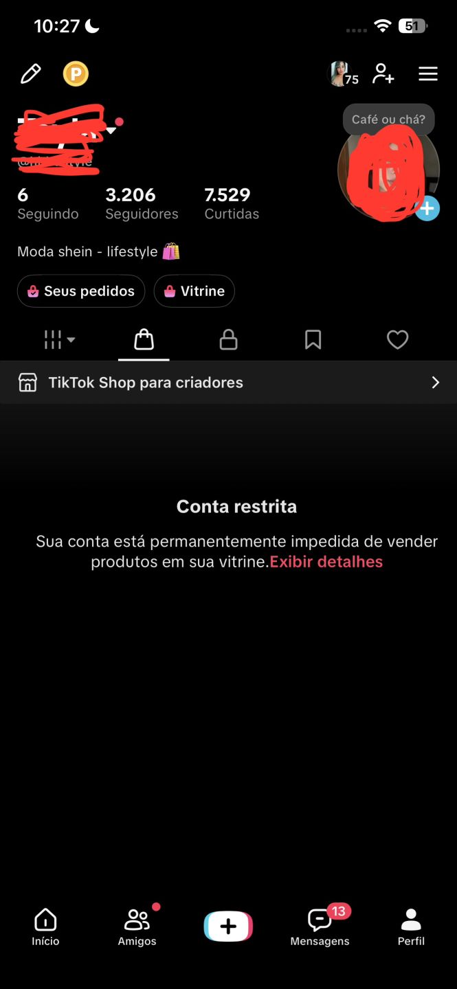 Conta tiktok 3k seguidores