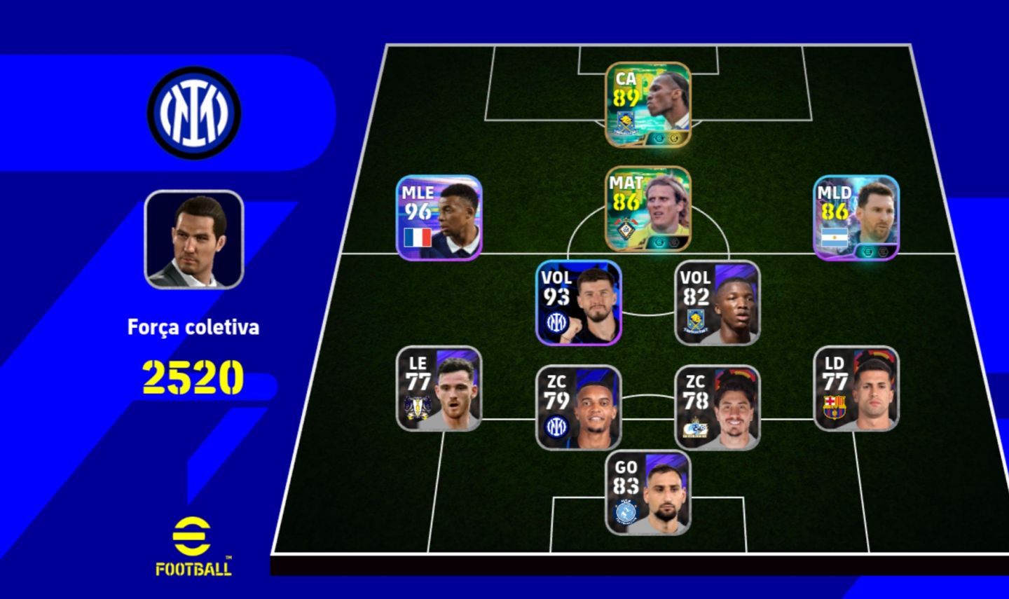 Conta Forlan 105 e Didier 107