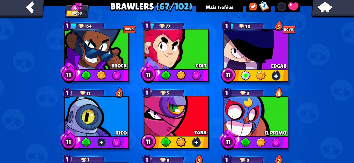CONTA BRAWL STARS 19K | 67 BRAWLERS | 6 LENDÁRIOS + 1 ULTRALENDÁRIO (SIRIUS)