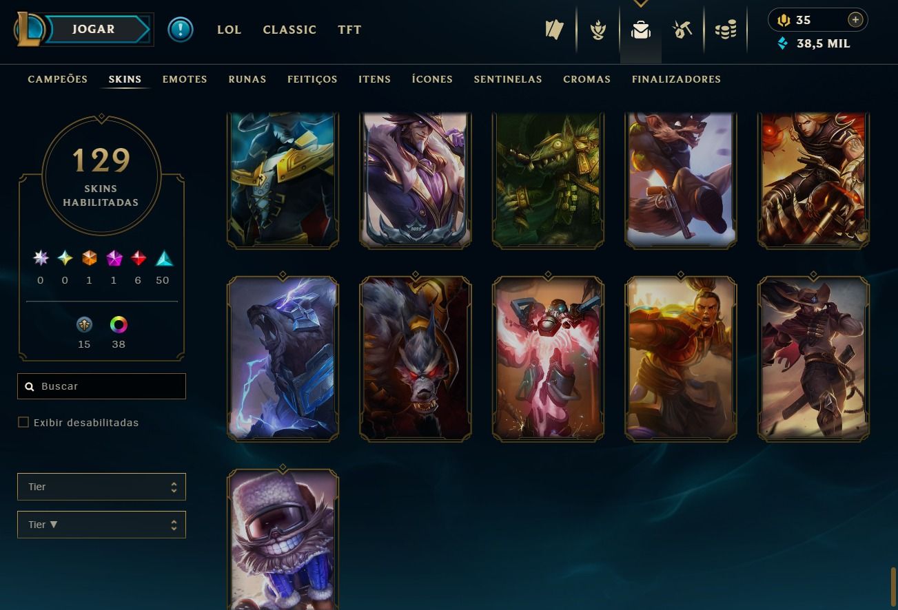 CONTA DE 2020 - 129 SKINS - LVL 328 - TODOS CAMPEÕES - 38K DE EA - 38 CROMAS