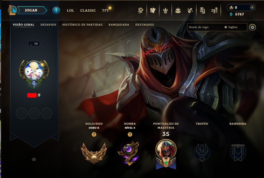 Conta lol gold 2 mmr bom