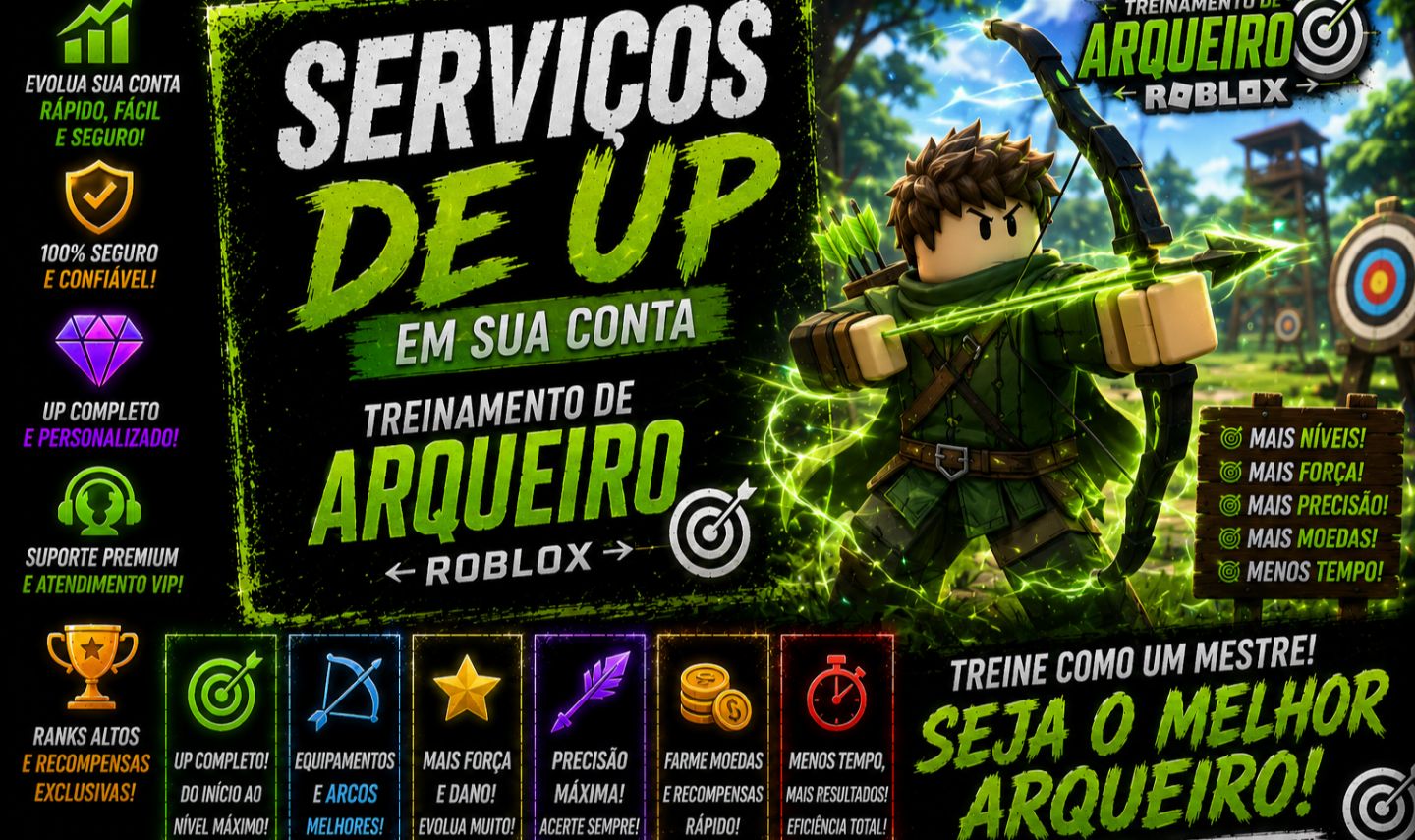 SERVIÇOS DE UP EM SUA CONTA TREINAMENTO DE ARQUEIRO | ROBLOX