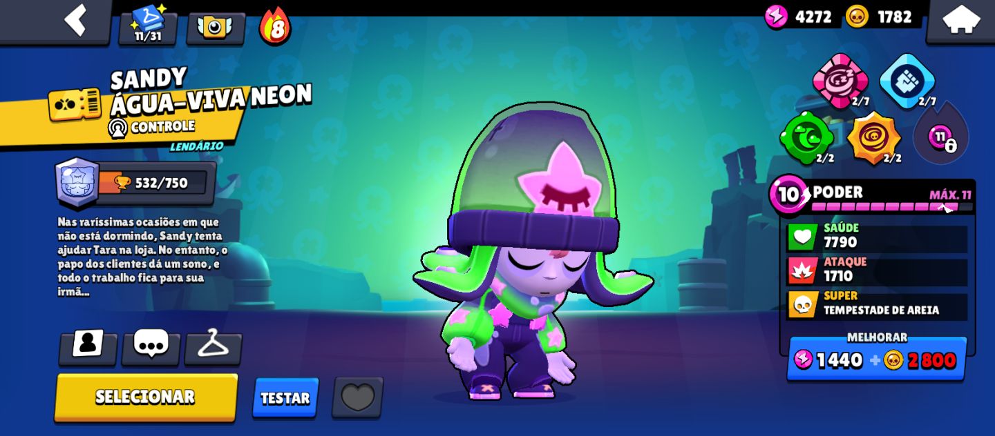 Conta de brawl stars com 3200 troféus personagens lendários e muito mais