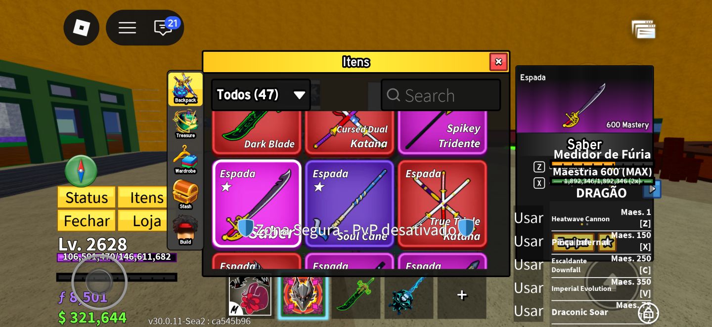 CONTA BLOX FRUITS ANTIGA COM DRAGON PERM e PORTAL PERM!!!