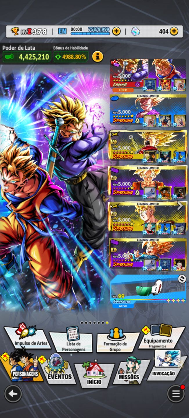 Conta end de dragon ball Legends