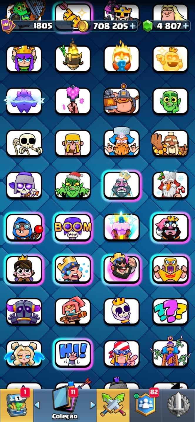 9 ANOS Clash Royale 14K+ Troféus 24 Cartas Nvl 16 560k Pts de Elite Full