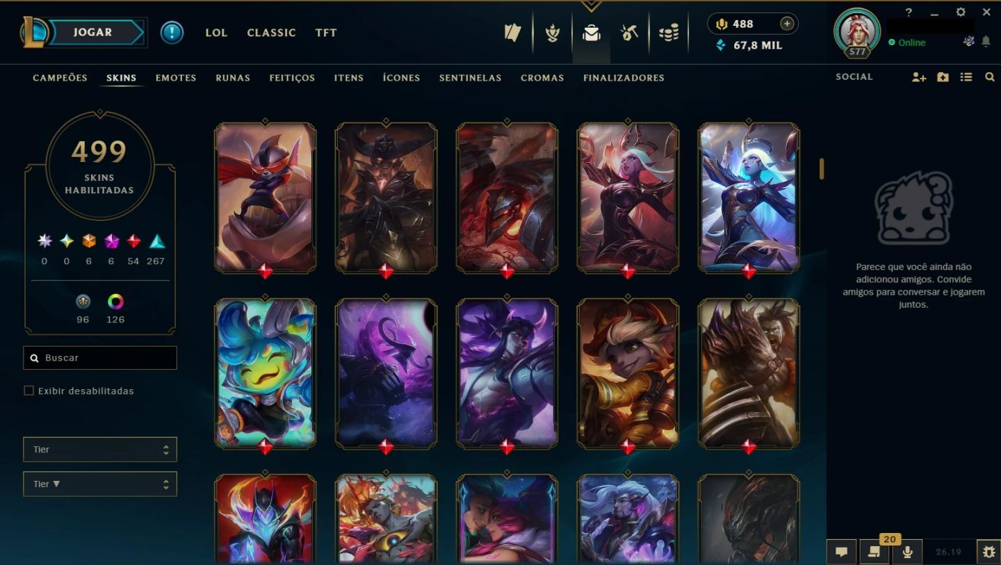 Conta com 501 skins
