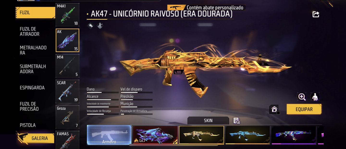 Conta free fire rara
