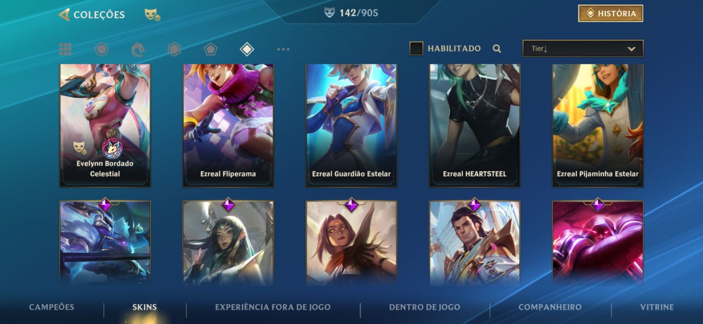 Conta Wild Rift upada 142 skins