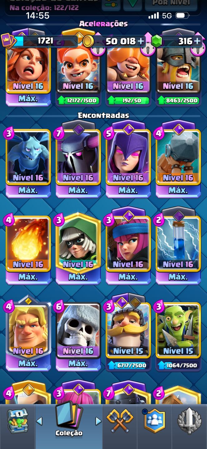 Conta Clash royale com varias cartas full