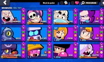 CONTA BRAWL STARS | 106/107 BRAWLERS | 68.996 TROFÉUS | MTS BRAWLERS PDR 11