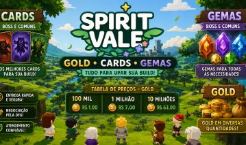 SPIRIT VALE GOLDS, CARDS E GEMAS COM OS MELHORES PREÇOS