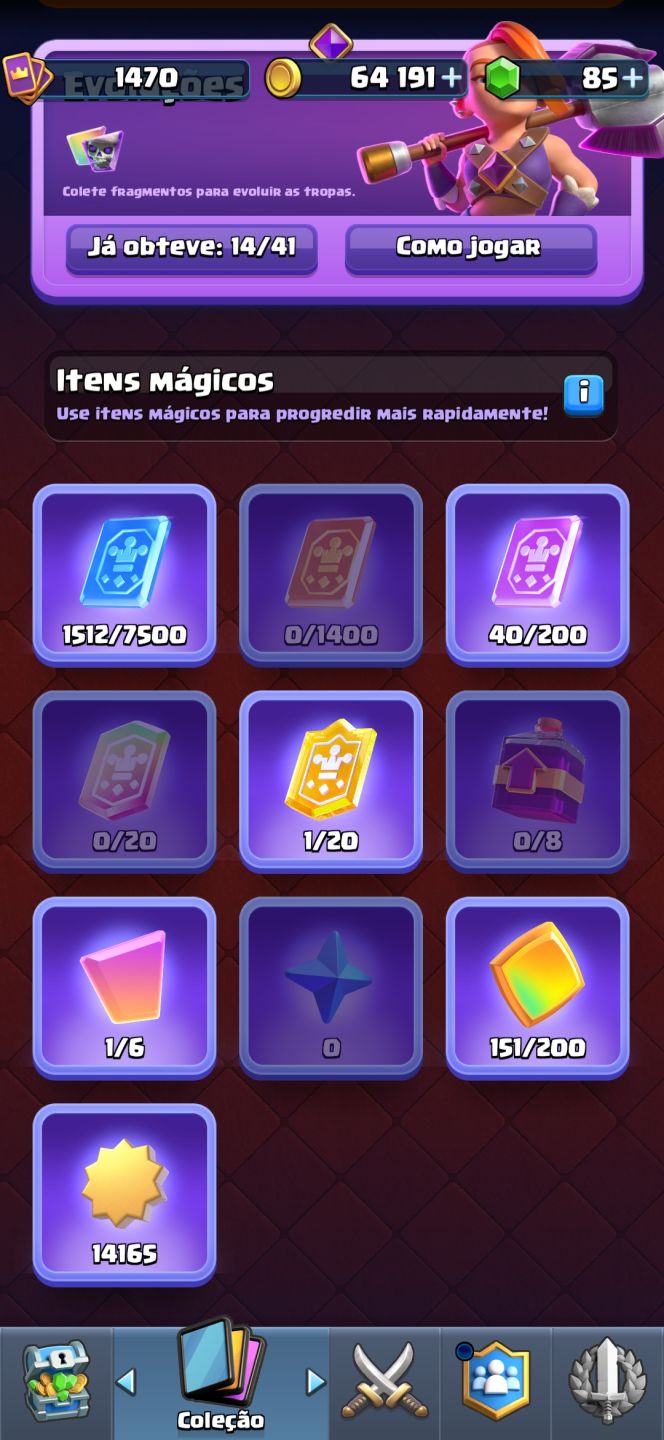 Conta de clash royale arena lendaria muito upada