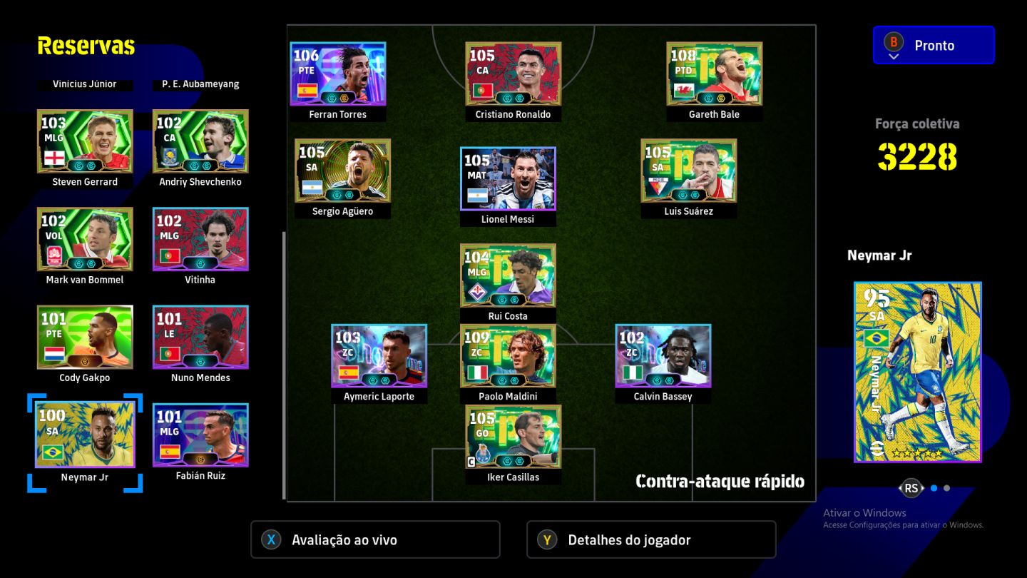 PC, PACK DE PORTUGAL, BALE 108, TORRES 106, AGUERO BLITZ, SUAREZ, MALDINI 109