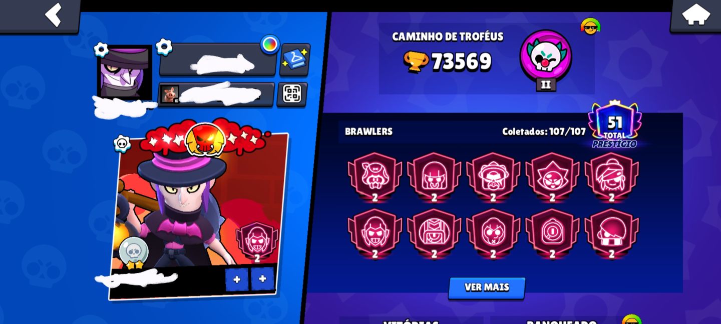 Conta de Brawl Stars com muitas skins e bem upada