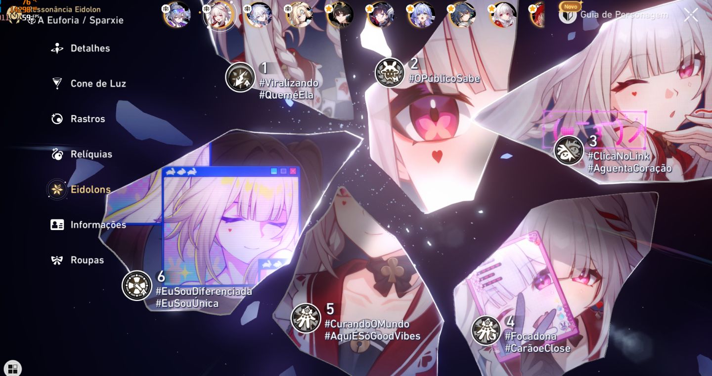 Conta WHALE de star rail. 6 personagens E6 LIMITADOS