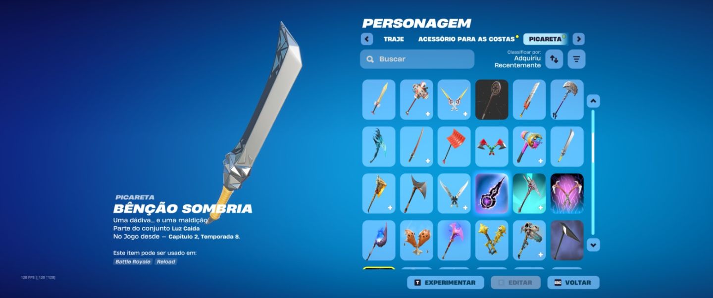 Conta Fortnite com Skins raras e alguns passes antigos. Machado leviatã e Lara.