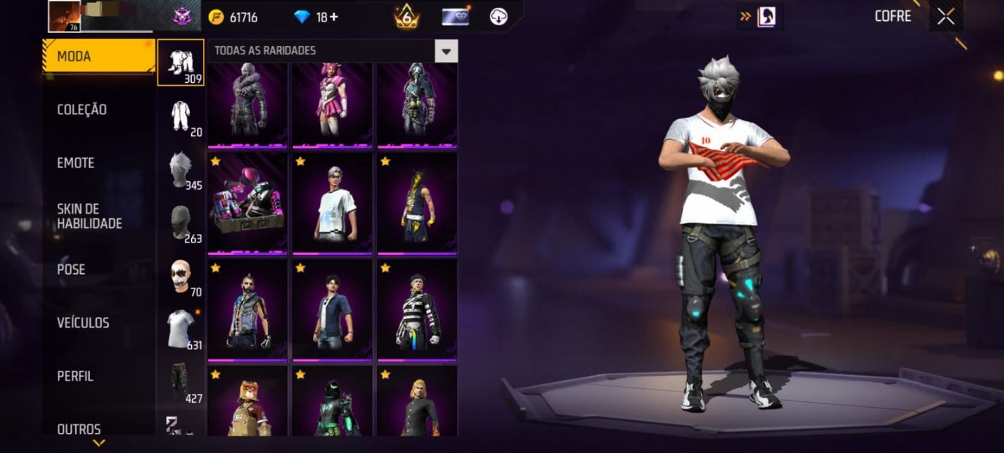 Conta de free fire a venda com várias skins!!!