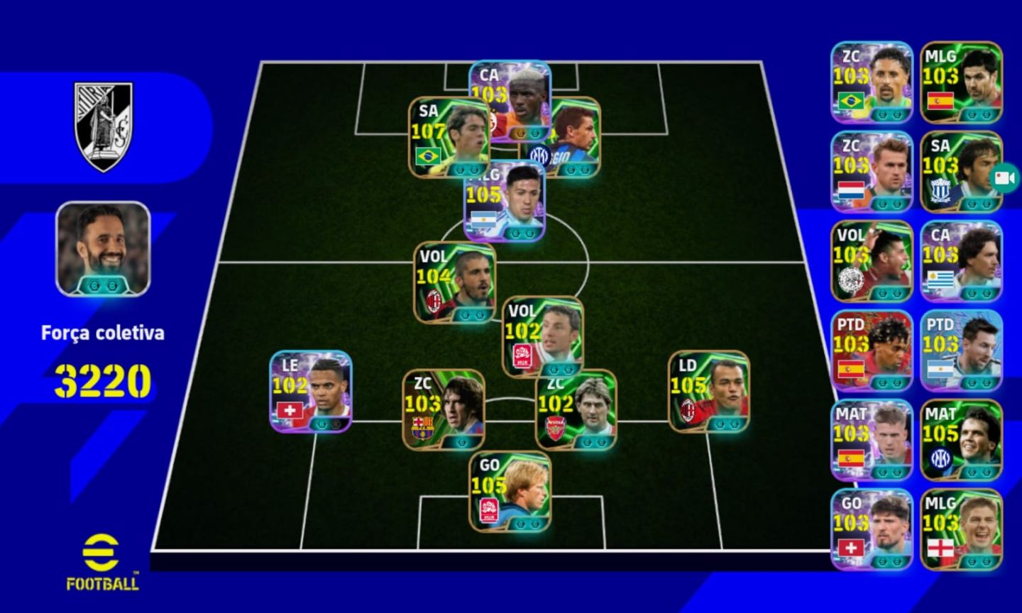 CONTA EFOOTBALL RARA! KAKA BUGADO + BAGGIO PRIME + CAFU + OSHIMEN E+++!