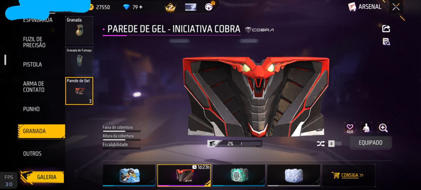 Conta free fire com Naruto