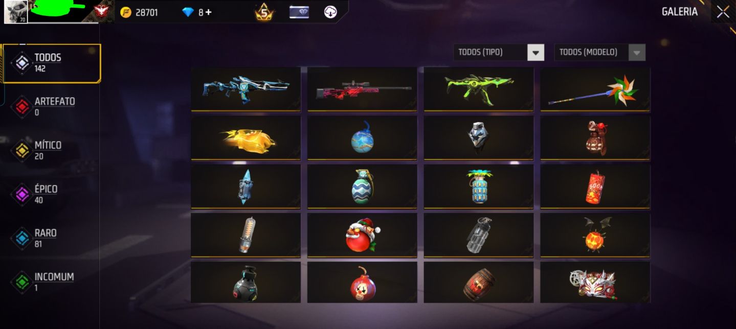 Conta free fire com stempunk