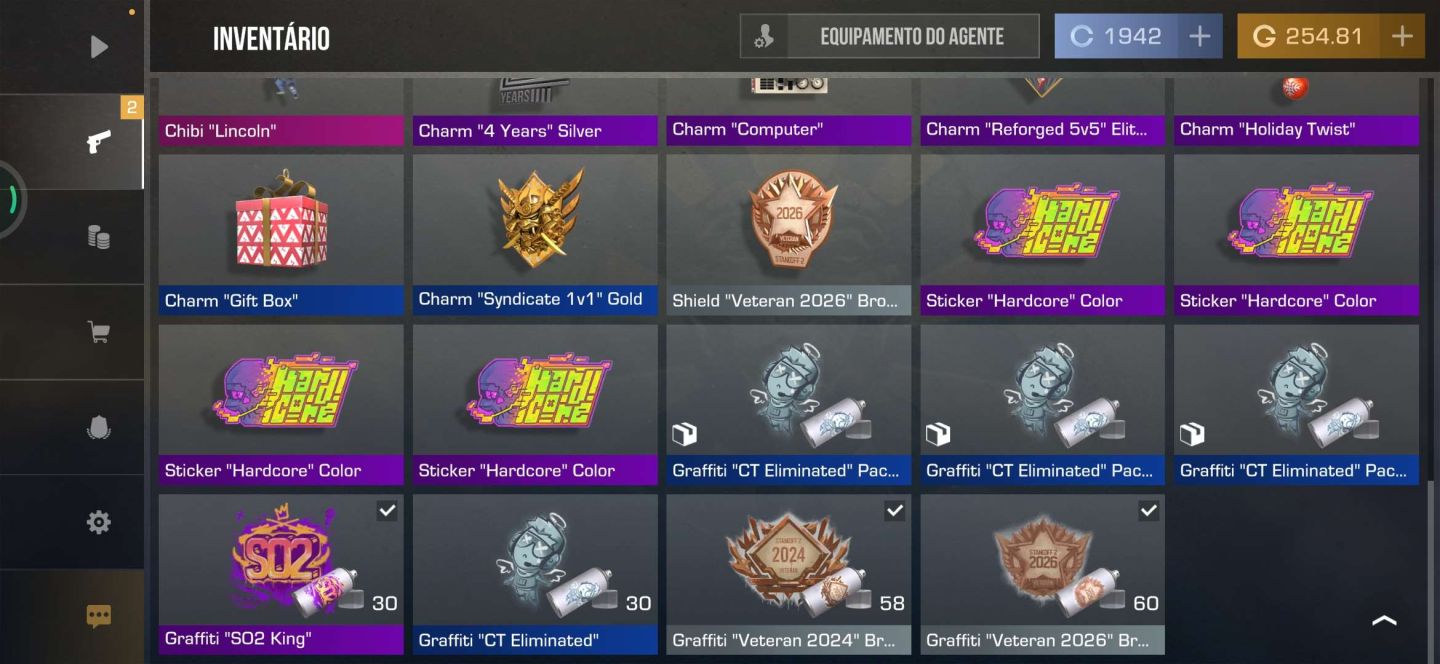 CONTA STANDOFF 2 - FACA MANTIS NEST + 2 LUVAS ARCANE + DIVERSAS SKINS
