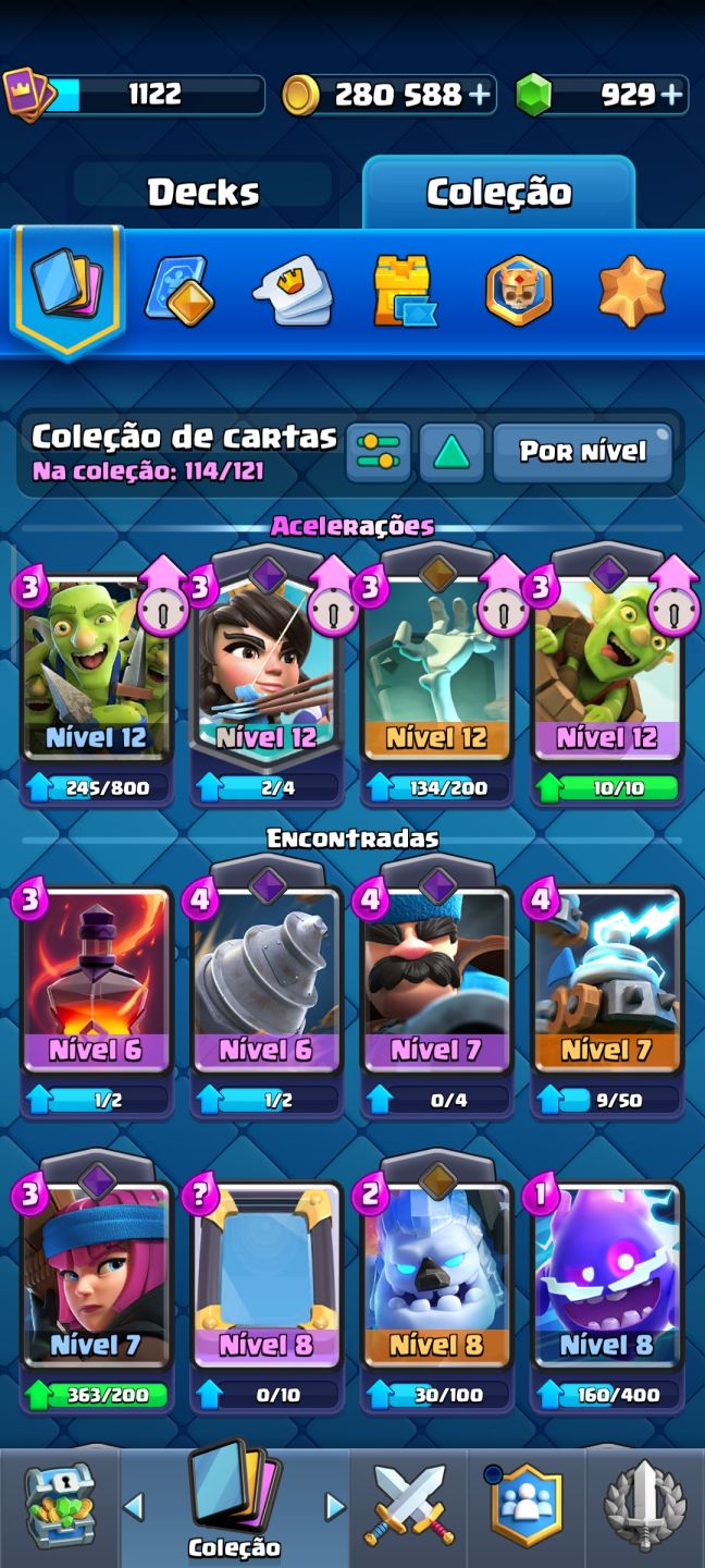 CONTA CLASH ROYALE | BRUXA EVOLUÍDA LVL 14 | 7241 TROFÉUS | 929 GEMAS + 280.588$