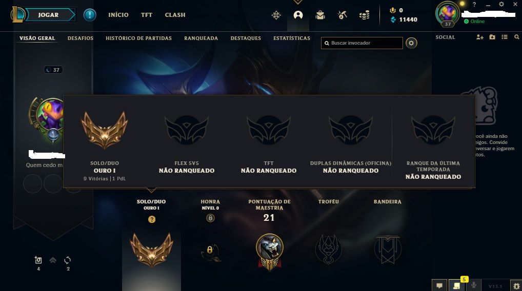 SMURF GOLD 1 64% WINRATE FEITA MD10 APENAS