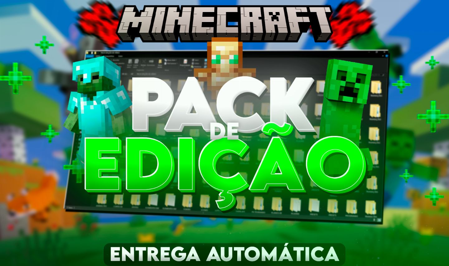 PACK EDIÇÃO DE VÍDEO PARA MINECRAFT + BRINDE | +4000 ASSETS | ENTREGA AUTOMÁTICA