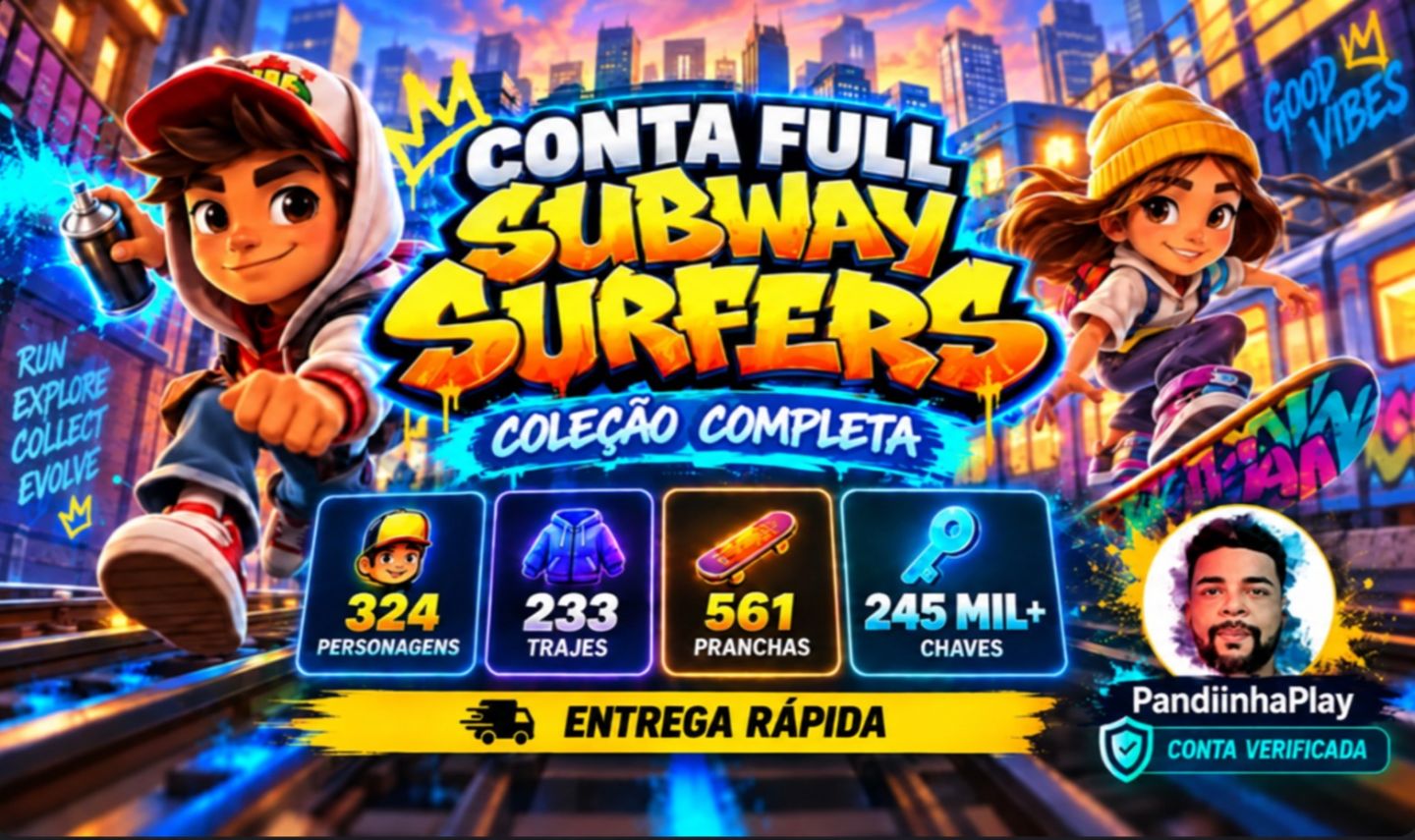 Subway Surfers 324 personagens e 233 trajes