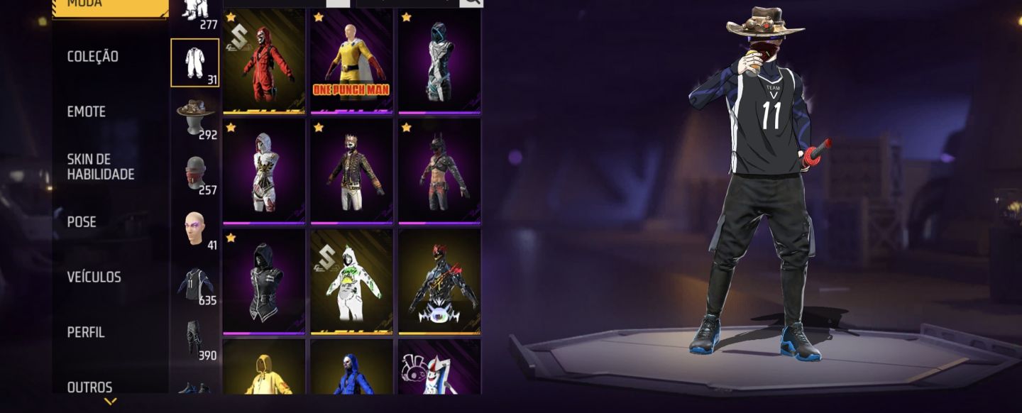 Conta Free Fire Veterana: Passes 4 Ao 9 + Full Ragnarok + Prime 7 + steamp punk