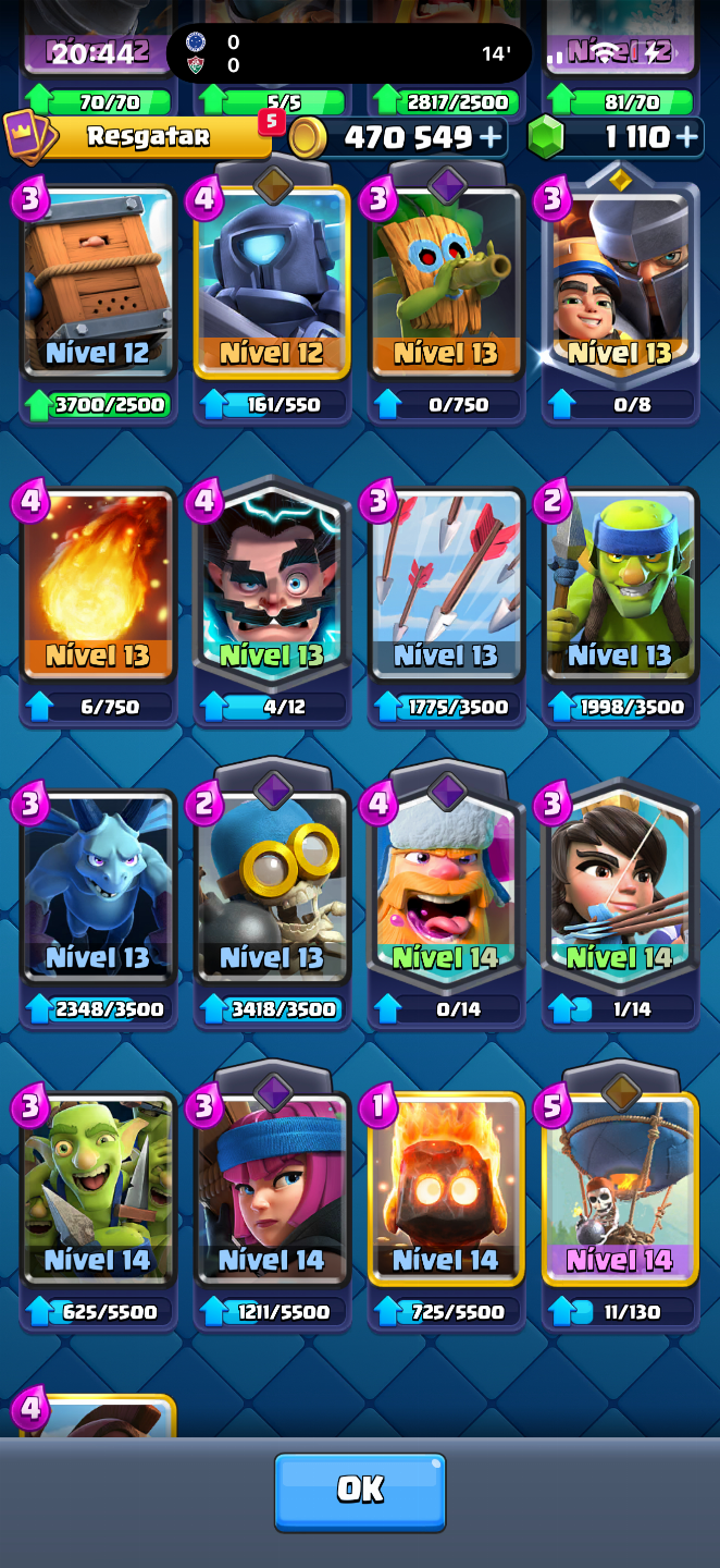 Conta de Clash Royale, negocio valor, possui quase todas as cartas, e arena alta