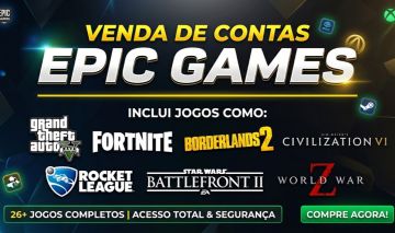 Conta Epic PC 26+ Jogos (GTA V, Fortnite, Borderlands 2, Civ VI, Rocket League)