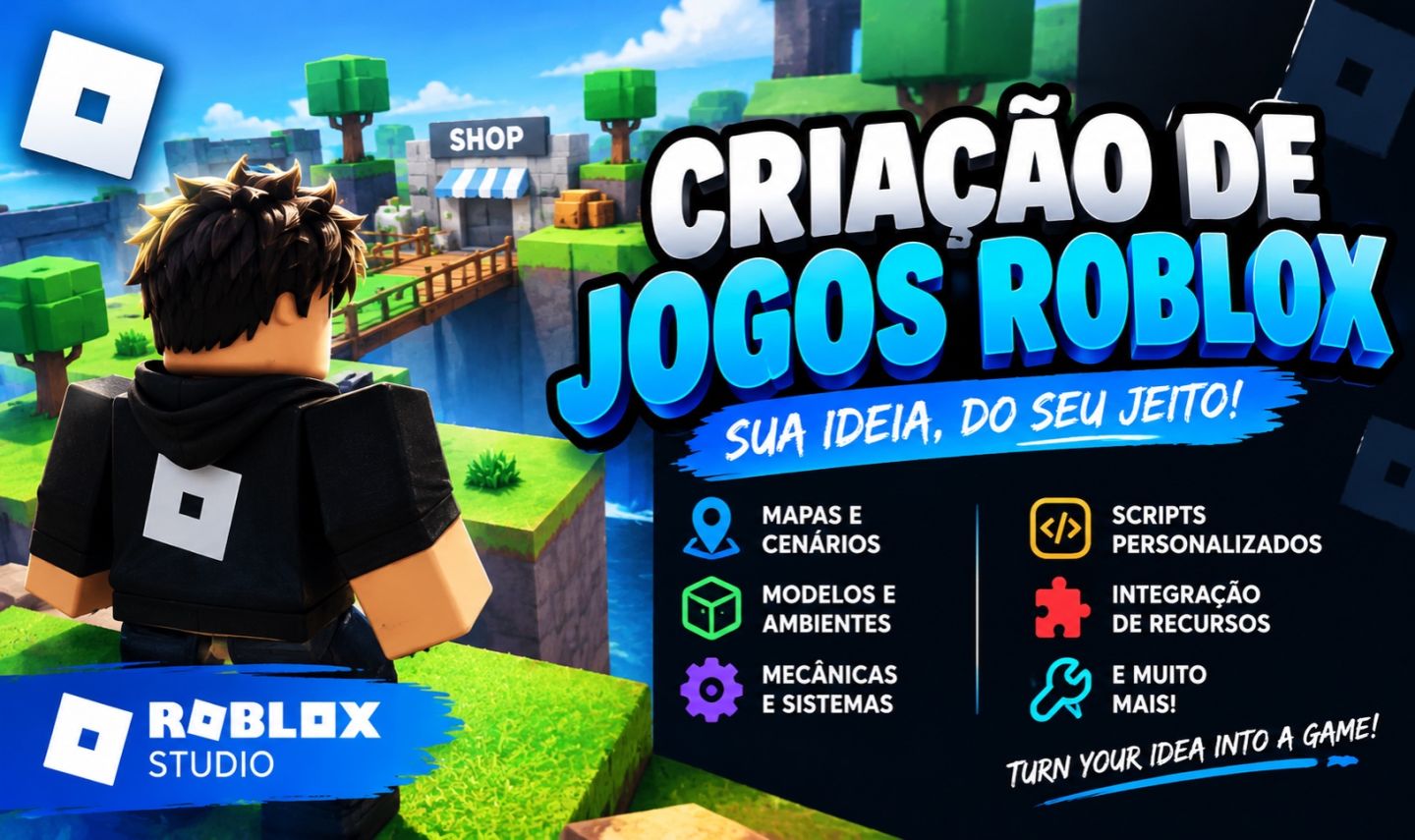 CRIAÇÃO DE JOGOS ROBLOX | MAPAS, MODELOS E DESENVOLVIMENTO
