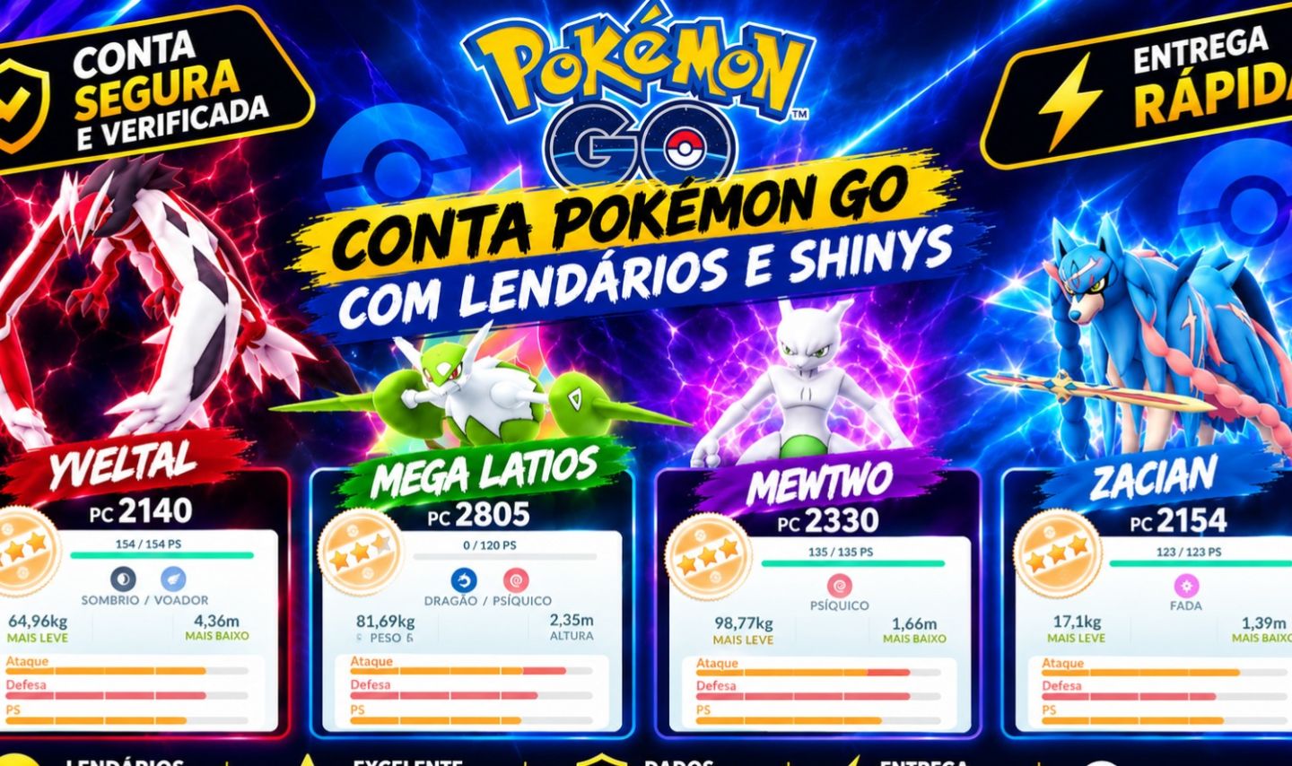 Conta Pokémon Go Com 4 Lendários Shiny