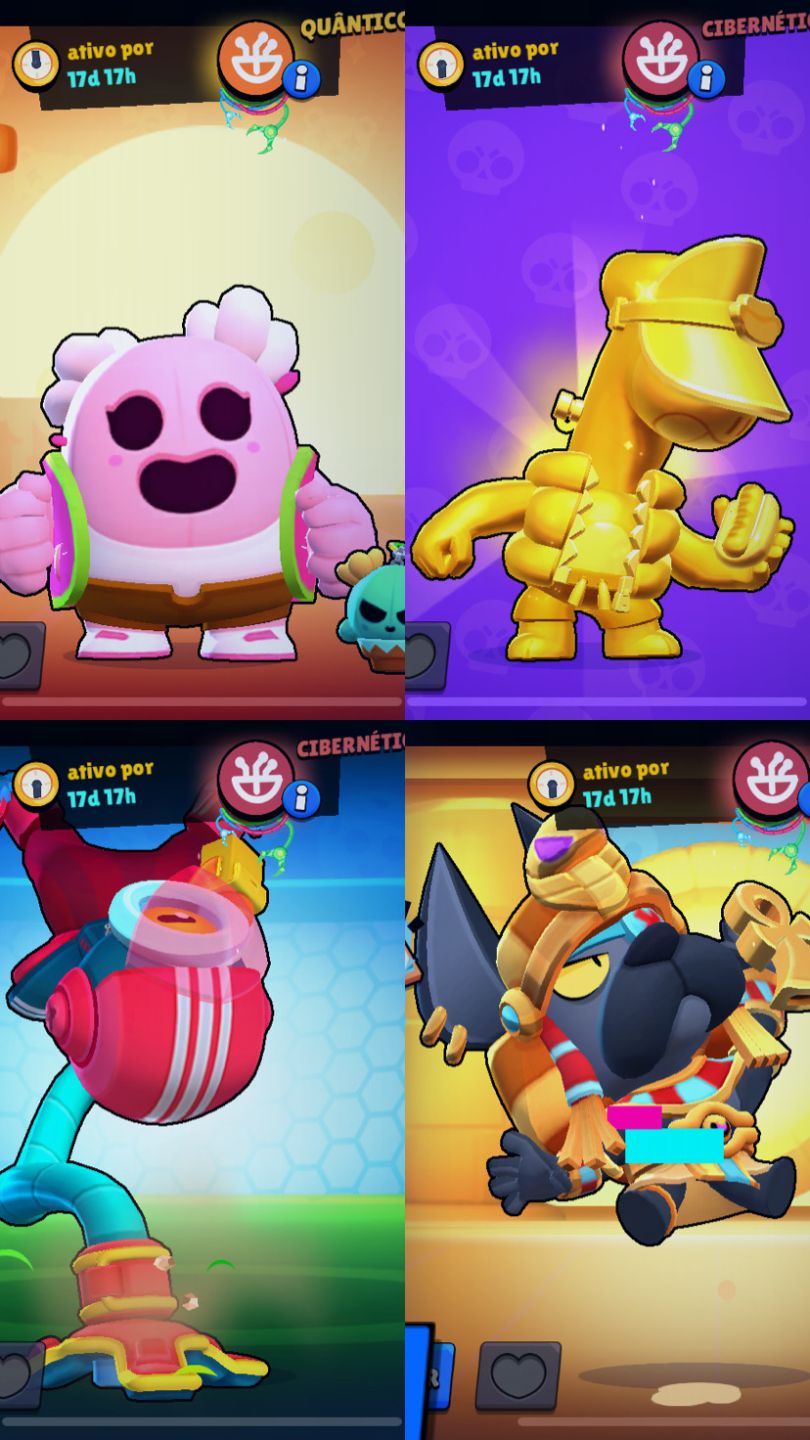 Conta Brawl Stars, antiga e com diversas skins raras