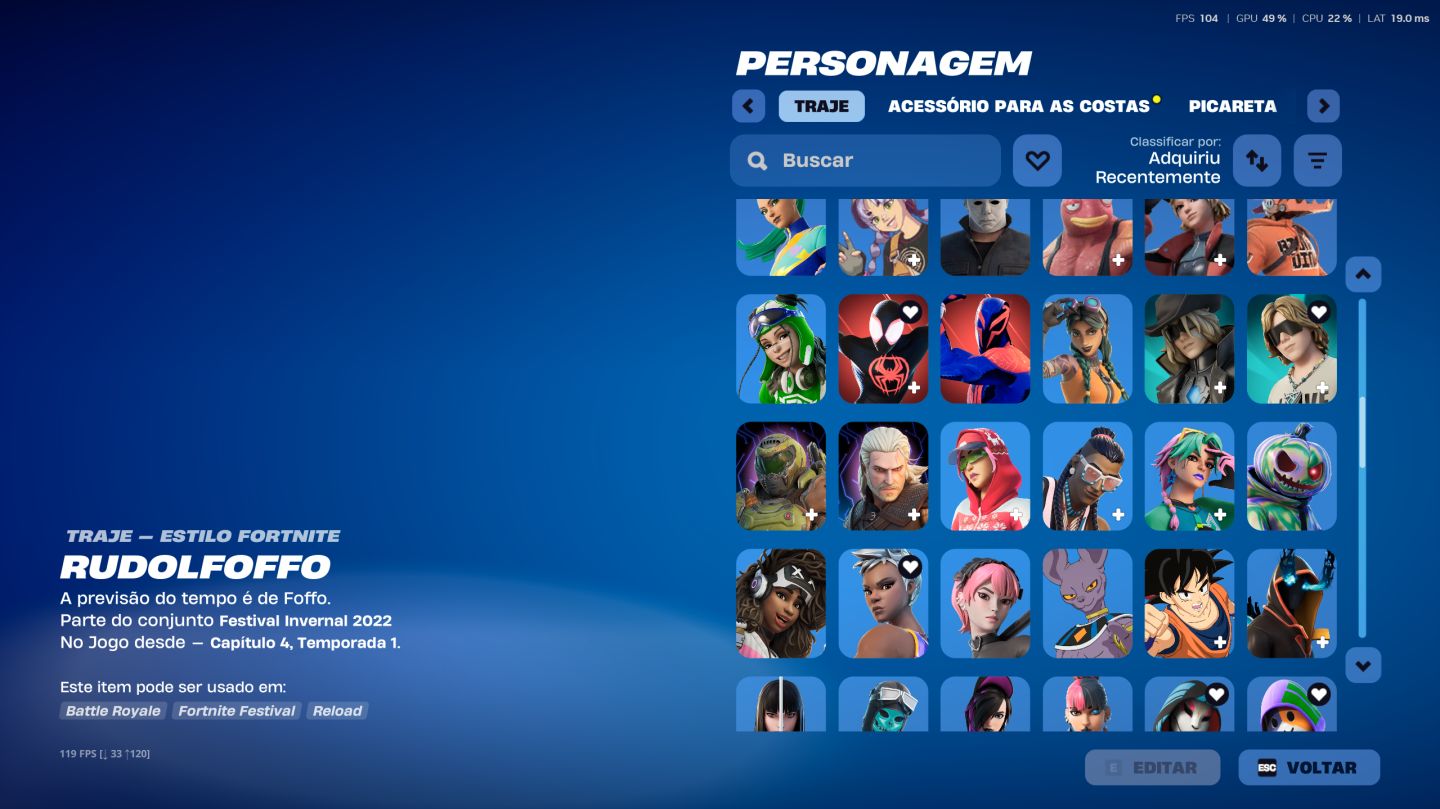 Conta Fortnite Antiga 2017 completa e tryhard.