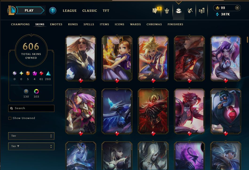 Conta Lol Full Acesso 606 Skins Esmeralda