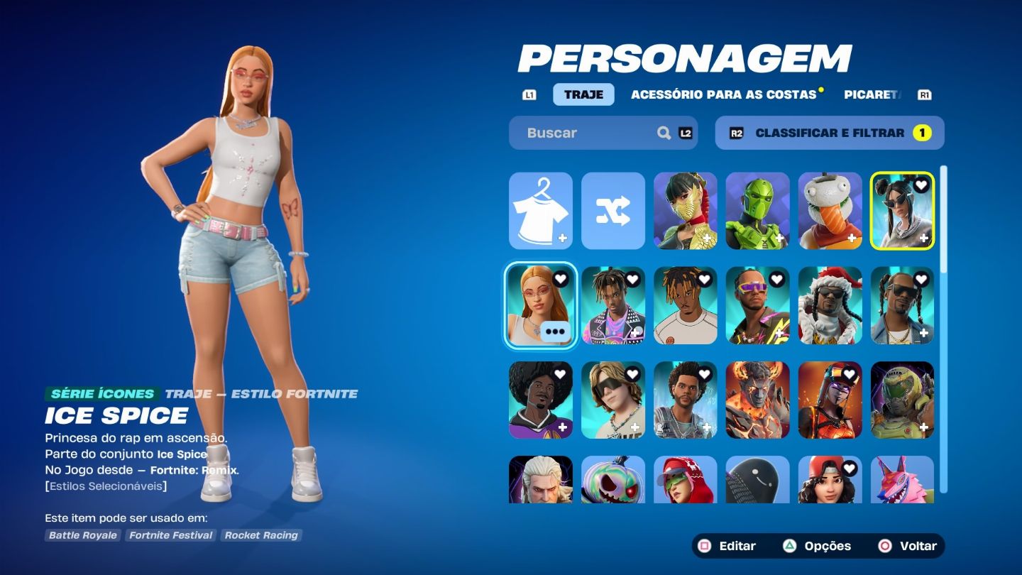 Conta de fortnite antiga com a ice billie e bruno