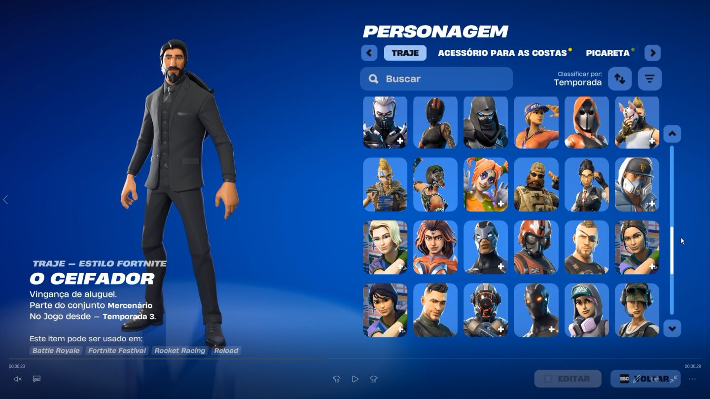 Conta Fortnite OG Season 3 com várias skins