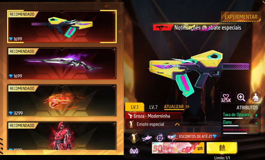 LOJA PRIME OUTUBRO - FREE FIRE