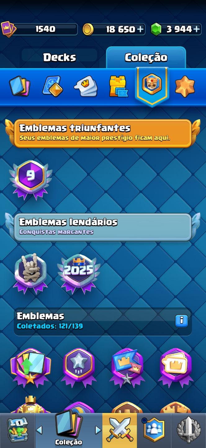Conta clash royale de 9 anos