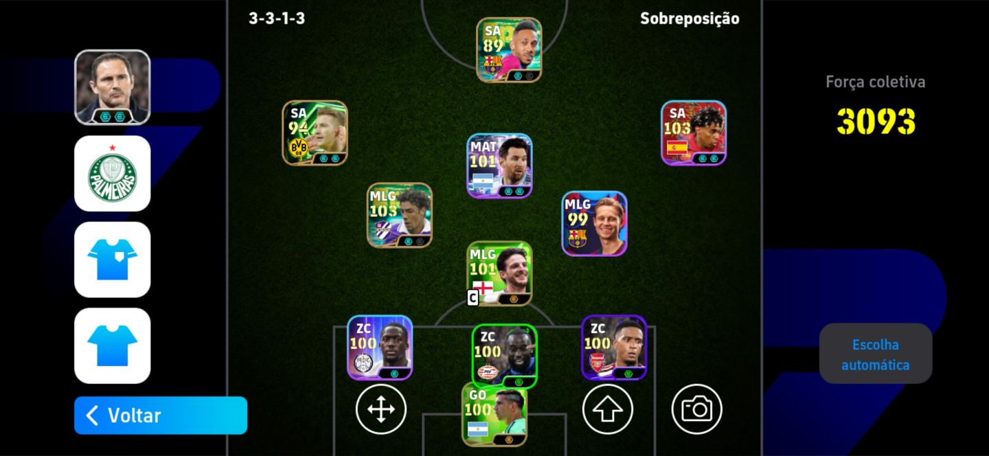 Conta eFootball F2P Força Coletiva 3093 Conta totalmente F2P