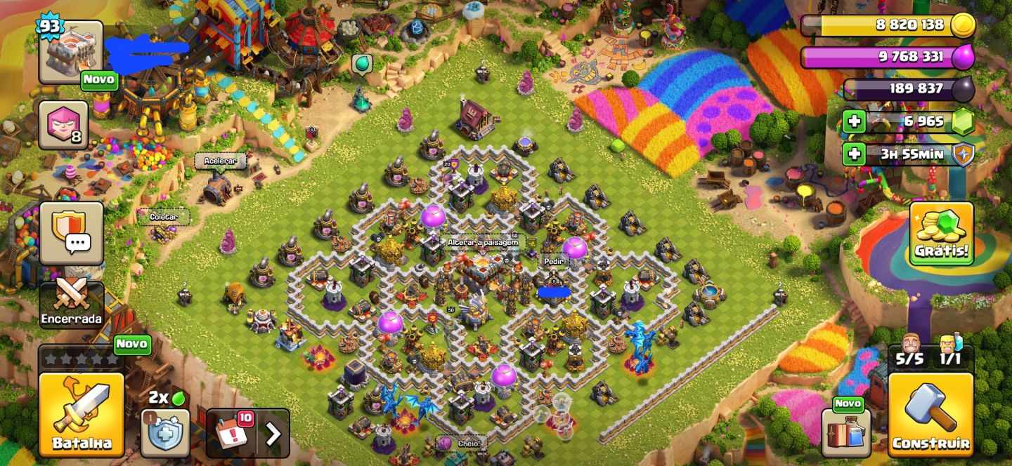 Contas de clash of clans 4 cv11 full com com algumas Skins e paisagens