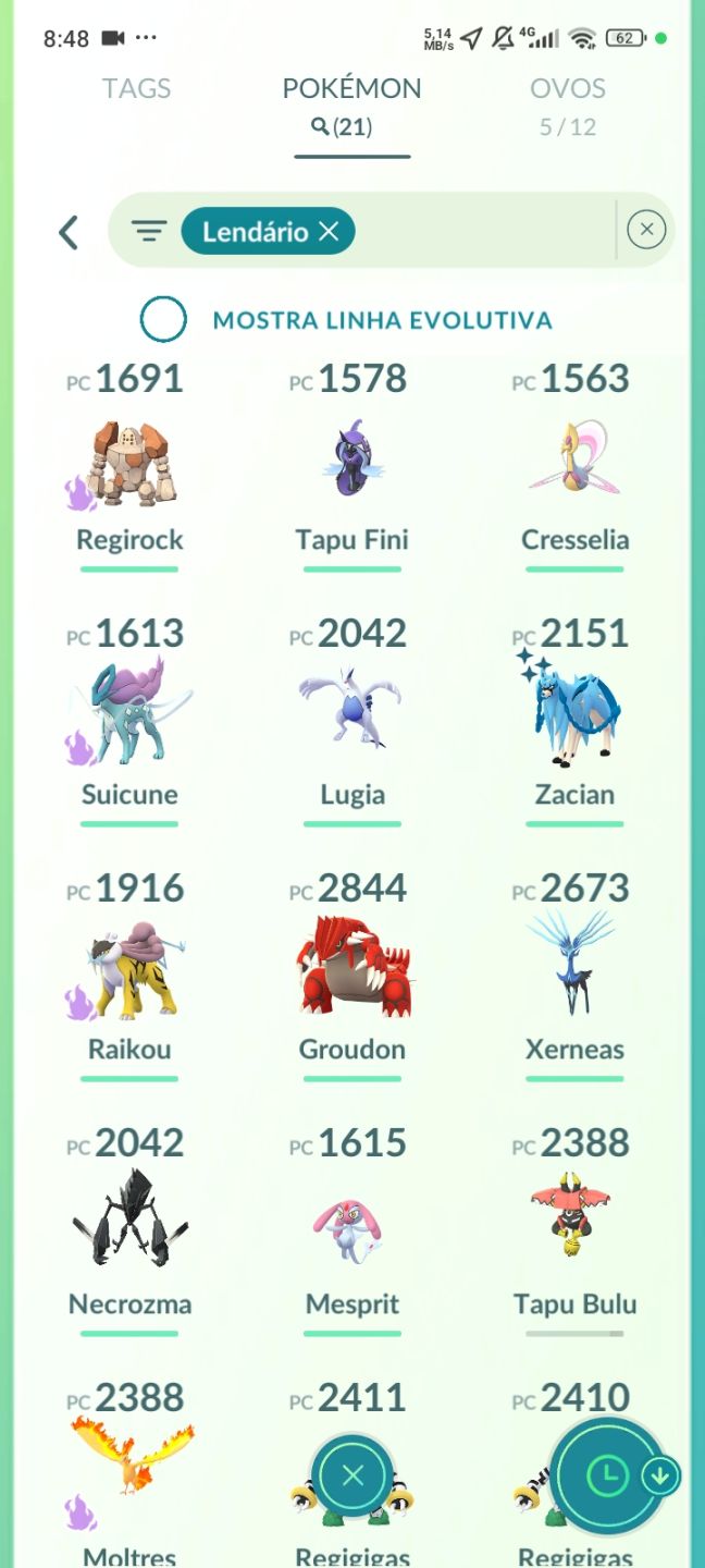 Conta de Pokémon go