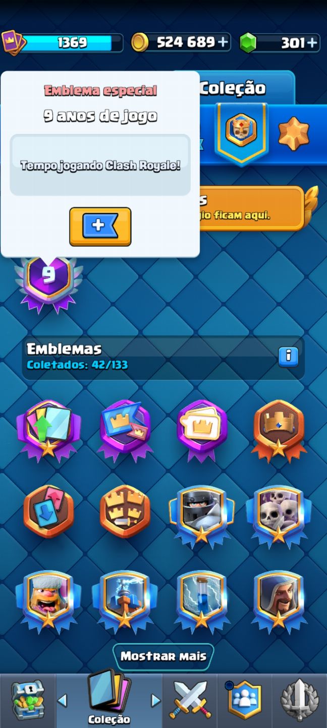EMBLEMA 9 ANOS DE JOGO | 9 EVOLUÇÕES | Arena 23 | Conta Clash Royale