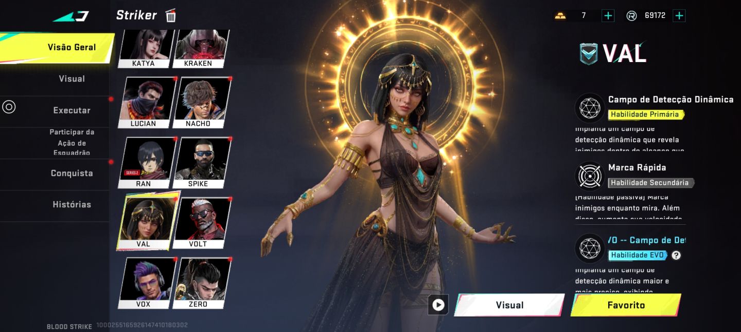 Conta blood stick gemada com armas eternas e evo da nova