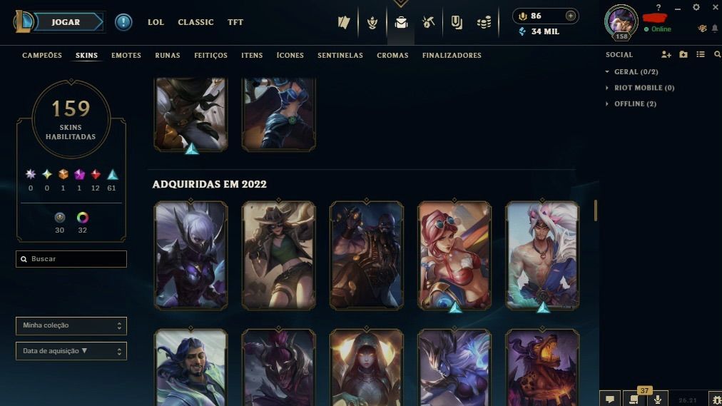 Conta diamante 4 com 80% de WR ! super completinha :)